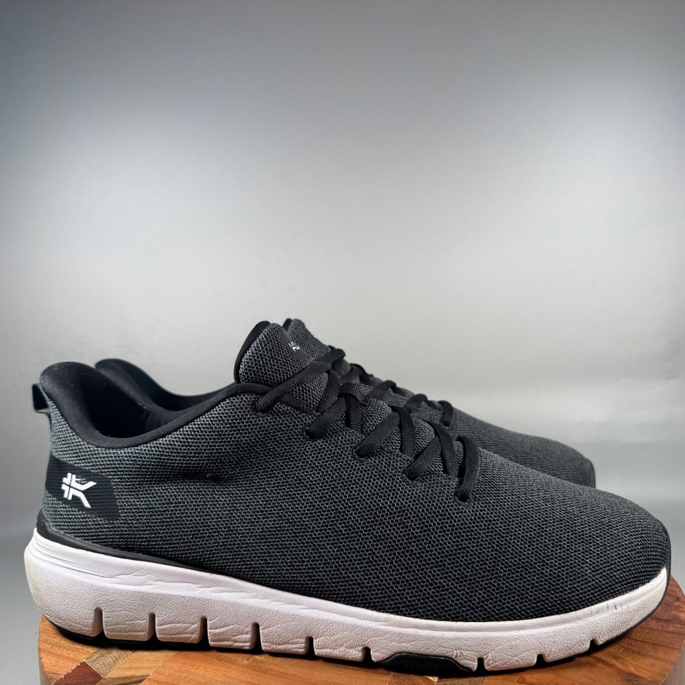 KURU ATOM Mens 13 Black White Mesh Athletic Running Walking Shoes 106501130